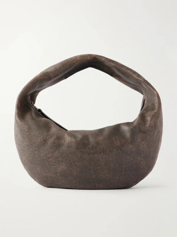 Khaite Olivia Medium Distressed Leather Shoulder Bag