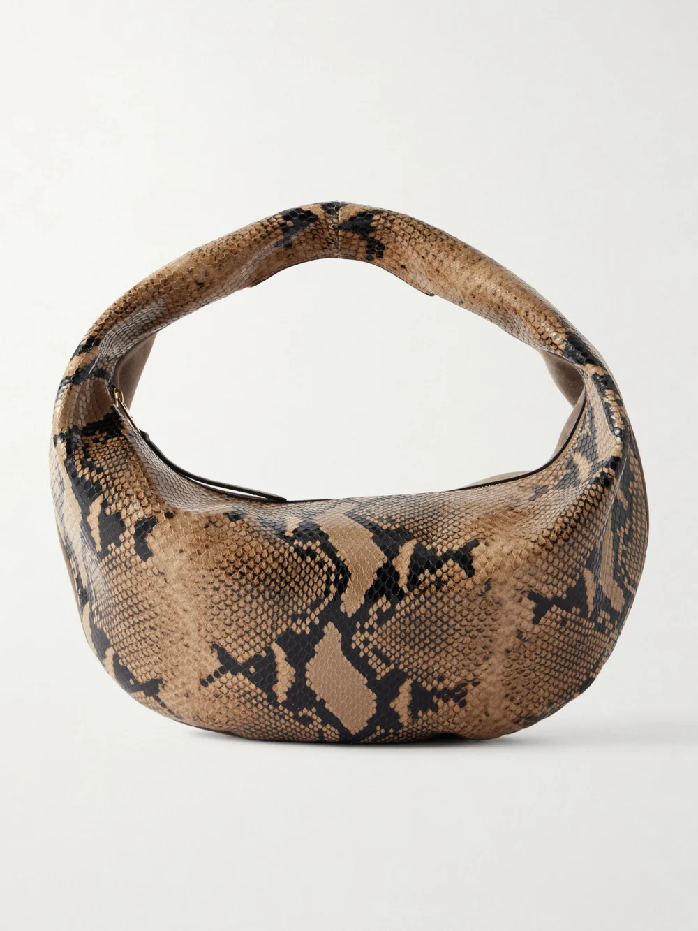 Khaite Olivia Medium Snake-effect Leather and Suede Top-handle Bag in snake print