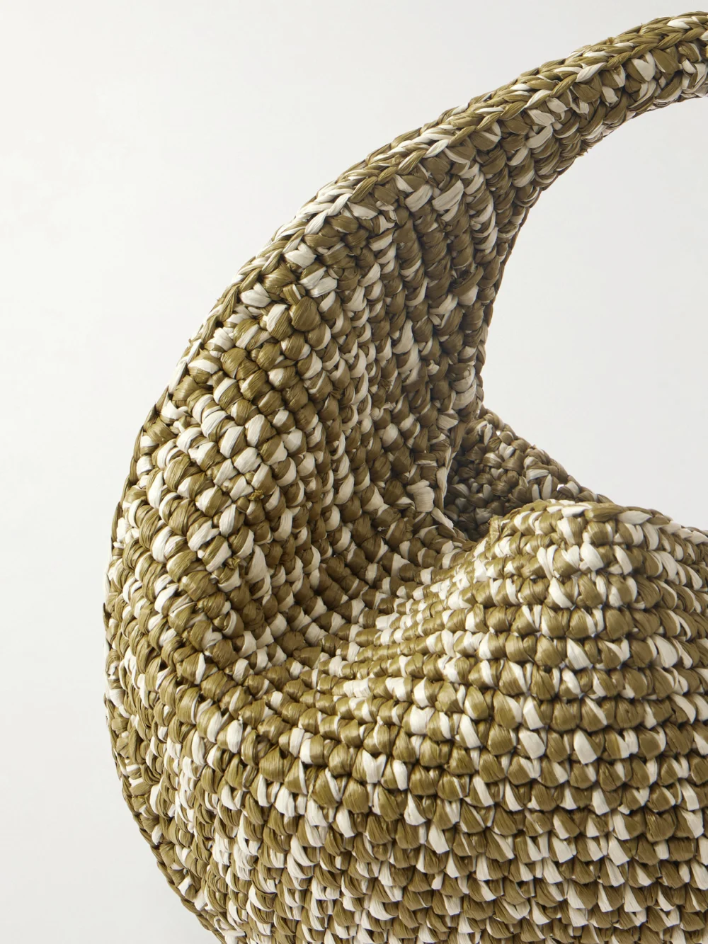Close-up detail of the Khaite Olivia Medium Woven Top-handle Bag