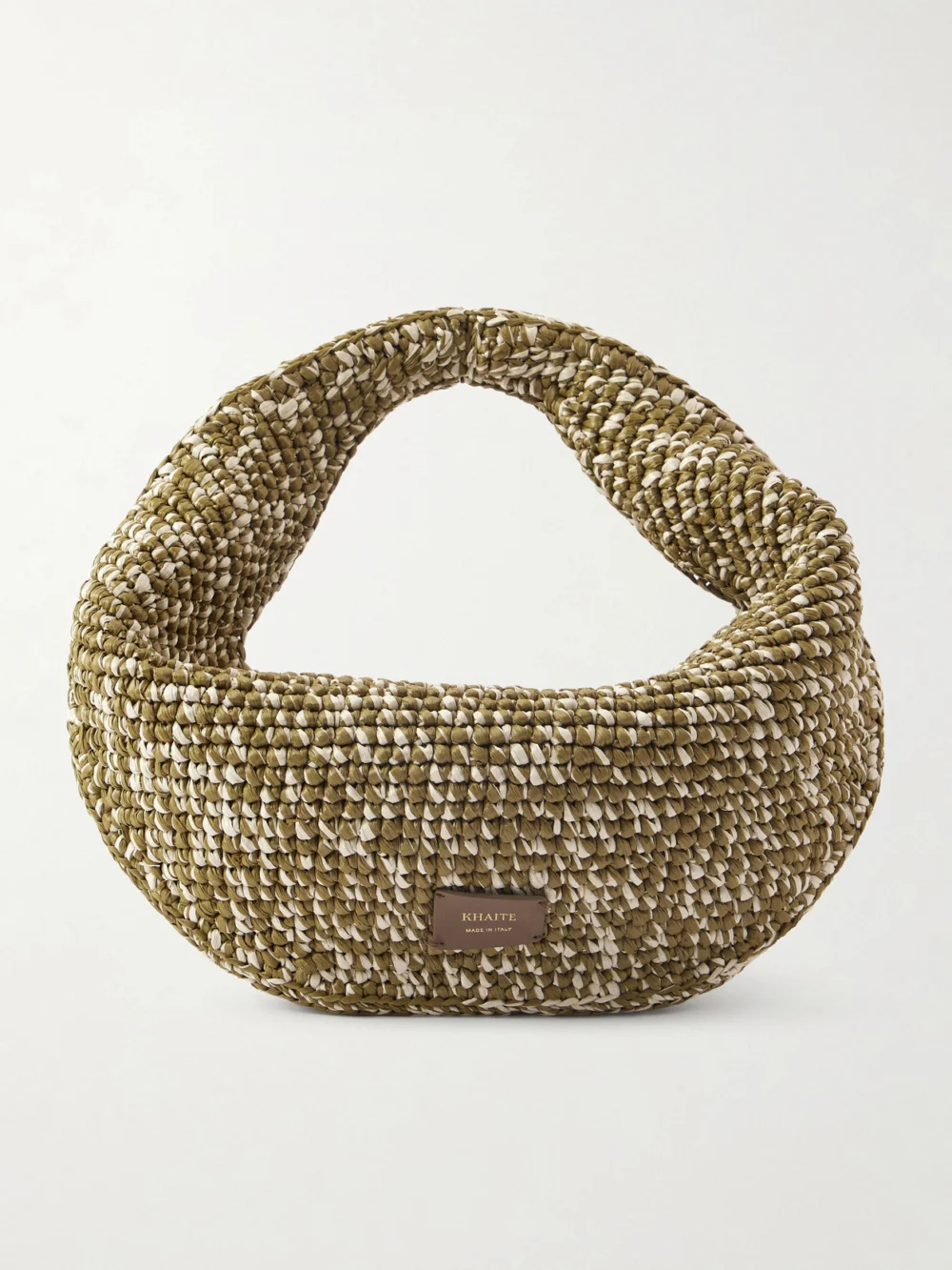 Khaite Olivia Medium Woven Top-handle Bag in army green