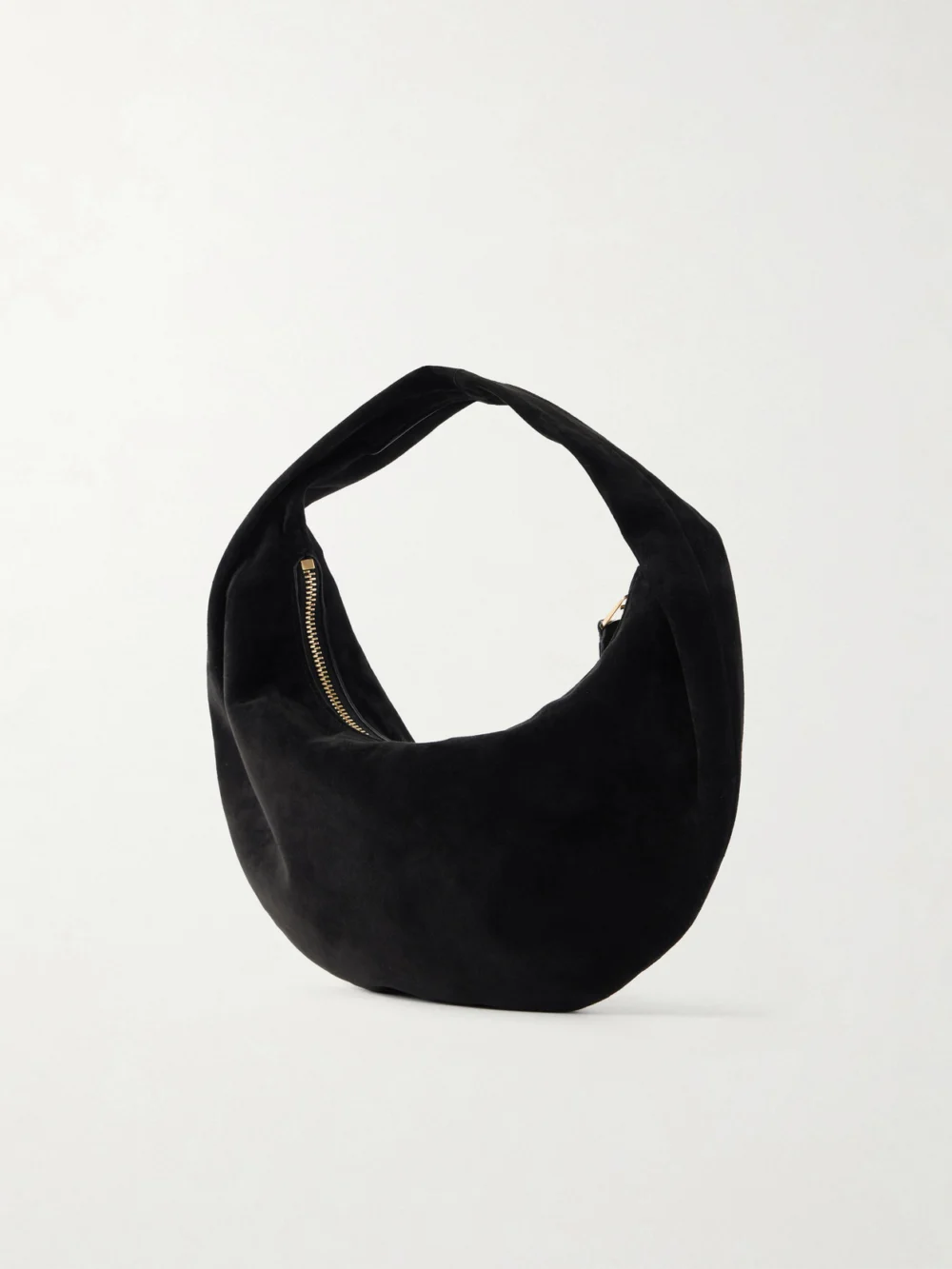 Back view of the Khaite Olivia Mini Suede Top-handle Bag