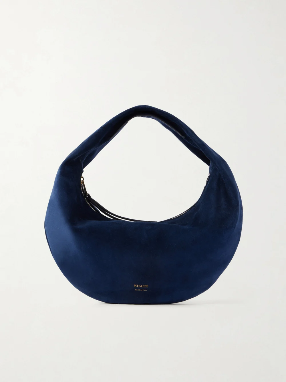 Khaite Olivia Mini Suede Top-handle Bag in midnight blue