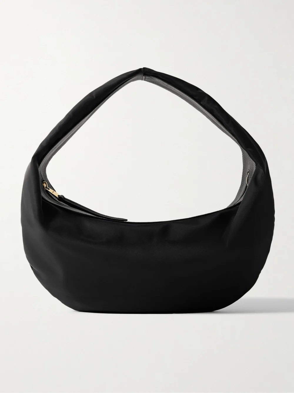Khaite Olivia Sport Medium Textured Leather-trimmed Shell Shoulder Bag in black