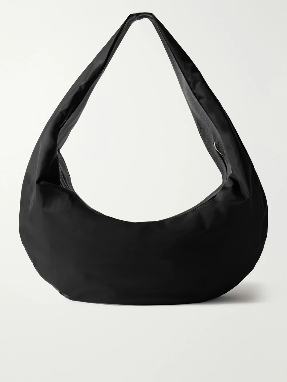 Khaite Olivia Sport Xl Textured Leather-trimmed Shell Shoulder Bag in black
