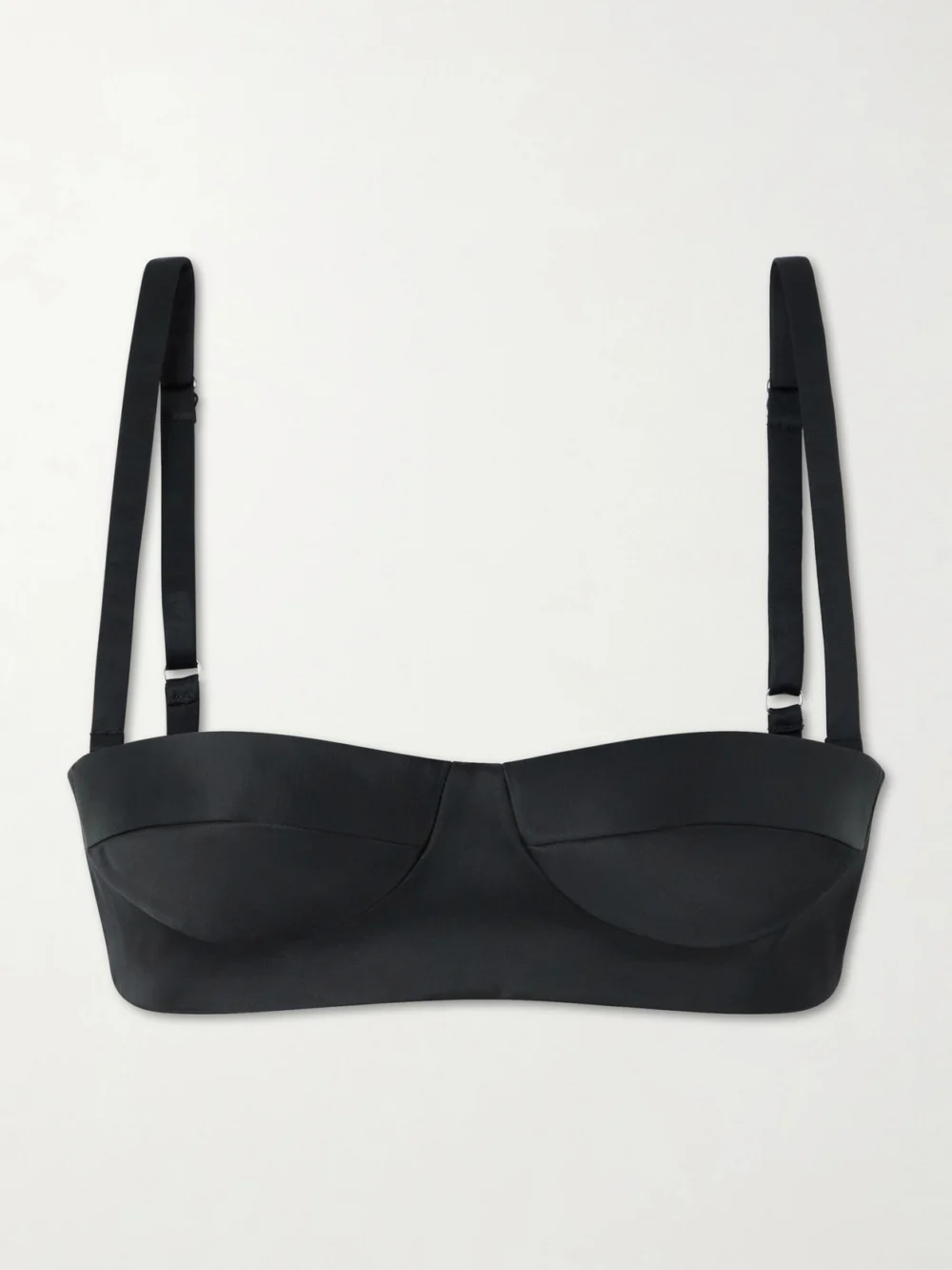 Khaite Selah Cotton-blend Satin Bralette in black