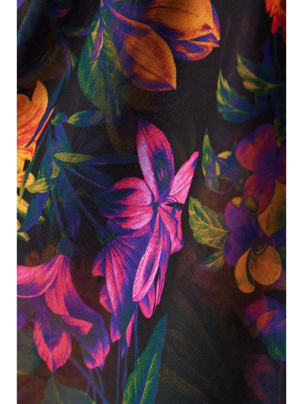 Close-up detail of the Kika Vargas Dionne Ruffled Floral-print Chiffon Maxi Dress