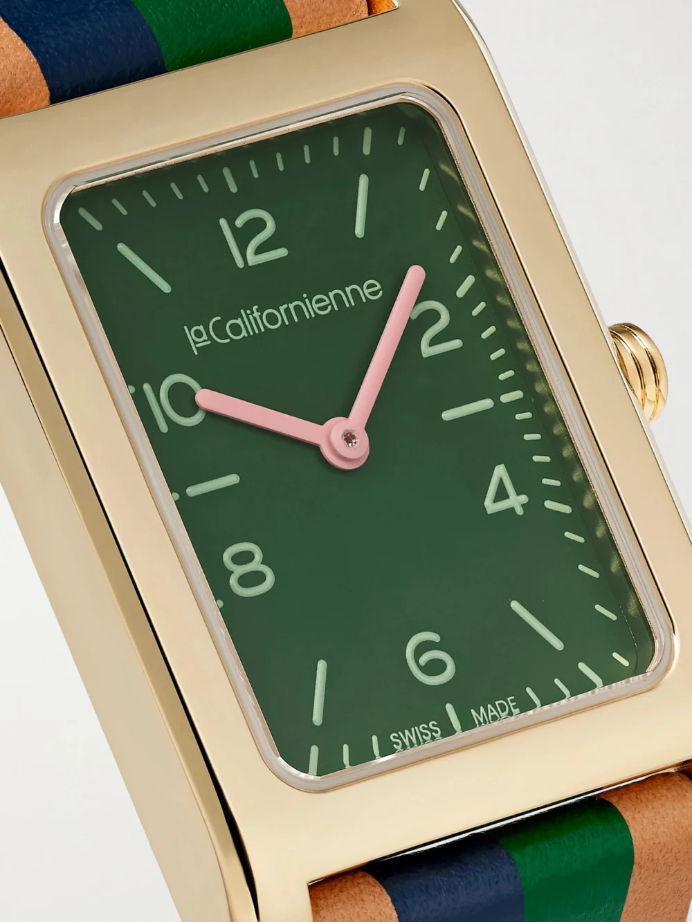 Close-up detail of the La Californienne Daybreak Gold-plated Watch