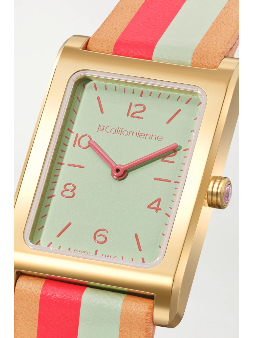 Close-up detail of the La Californienne Daybreak Gold-tone Watch