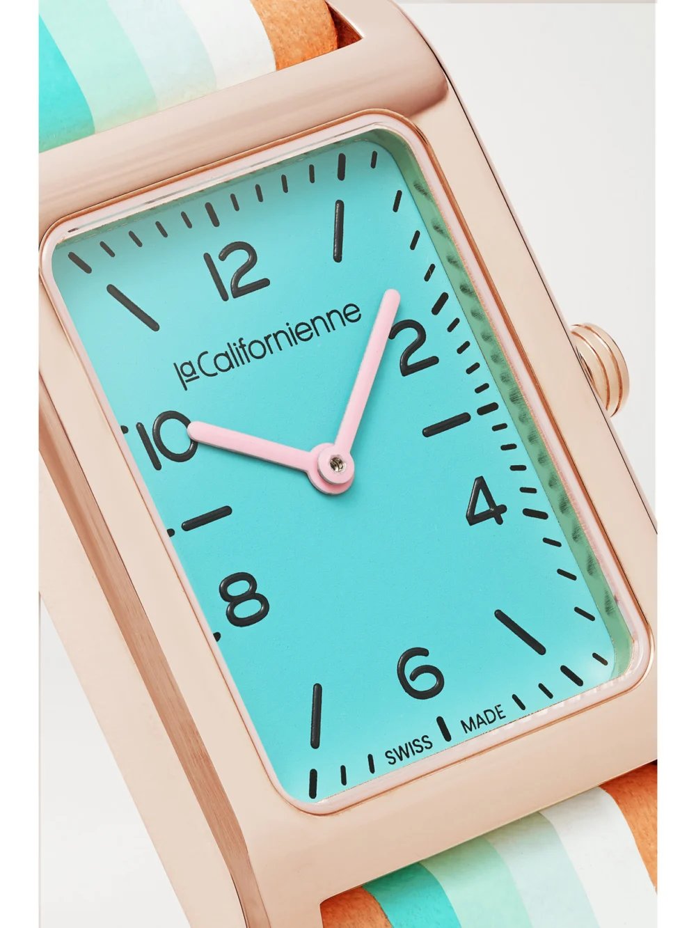 Close-up detail of the La Californienne Daybreak Rose Gold-plated Watch