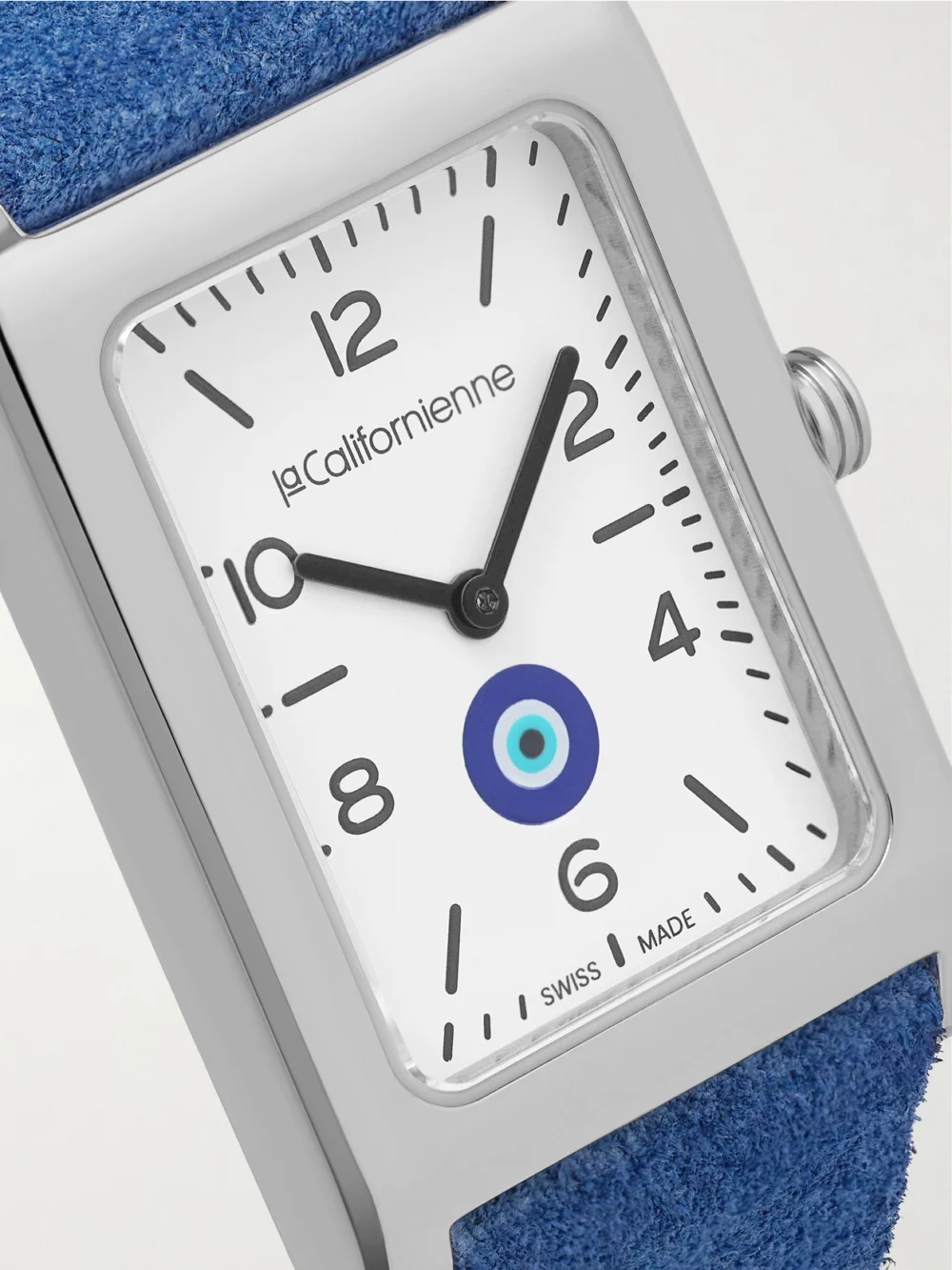 Close-up detail of the La Californienne Daybreak Stainless Steel Watch