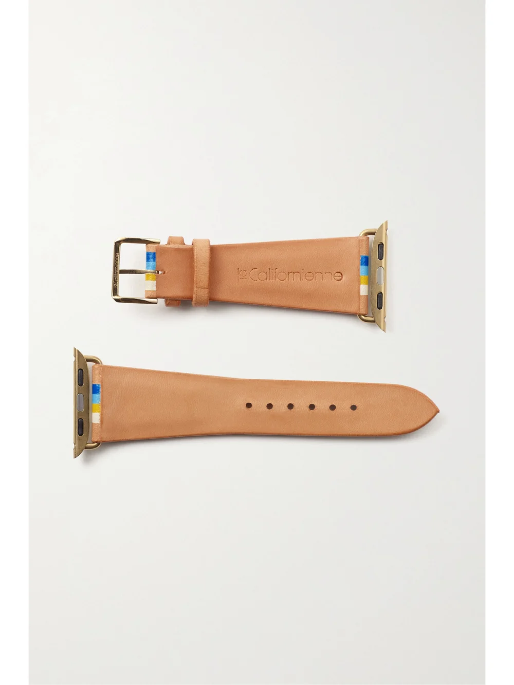 Back view of the La Californienne Striped Leather Watch Strap