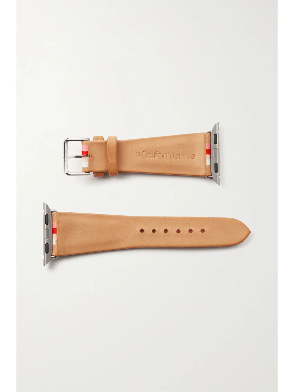 Back view of the La Californienne Striped Leather Watch Strap