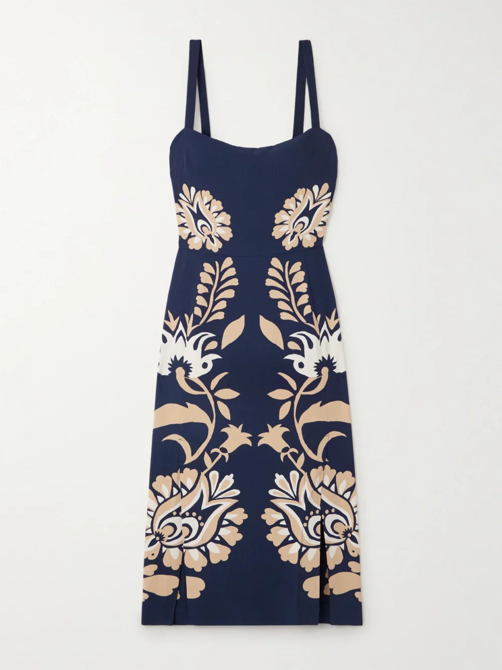 La DoubleJ Buy Me a Martini Floral-print Crepe Midi Dress in blue