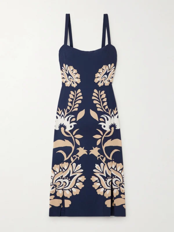 La DoubleJ Buy Me a Martini Floral-print Crepe Midi Dress