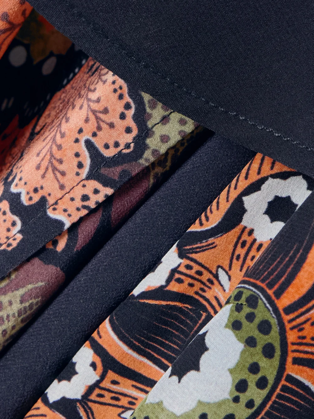 Close-up detail of the La DoubleJ Magic Cape-effect Printed Silk-crepe Maxi Dress