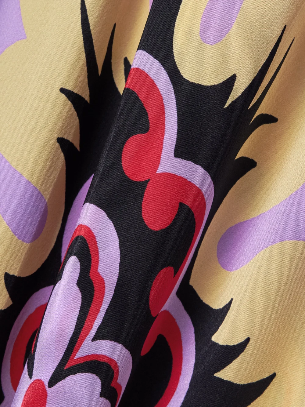 Close-up detail of the La DoubleJ Marlene Printed Silk-crepe Maxi Dress