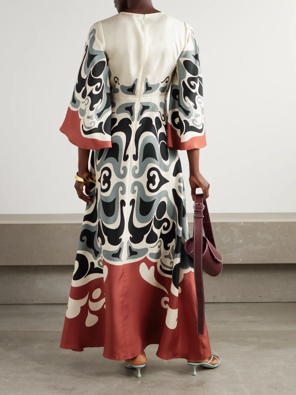 Back view of the La DoubleJ Silk-twill Maxi Dress