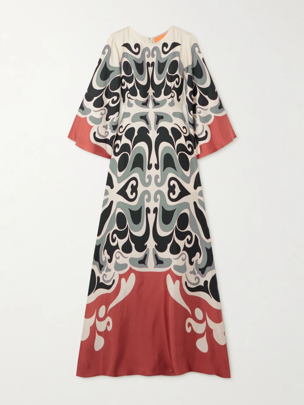 La DoubleJ Silk-twill Maxi Dress in off-white