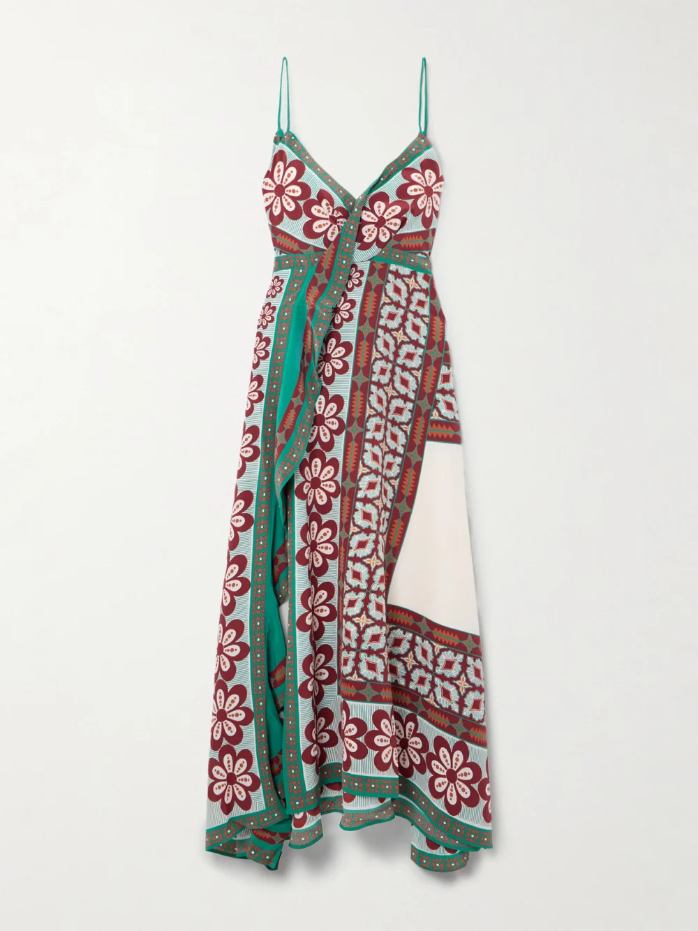 La DoubleJ Turn Around Wrap-effect Printed Silk-voile Midi Dress in multi