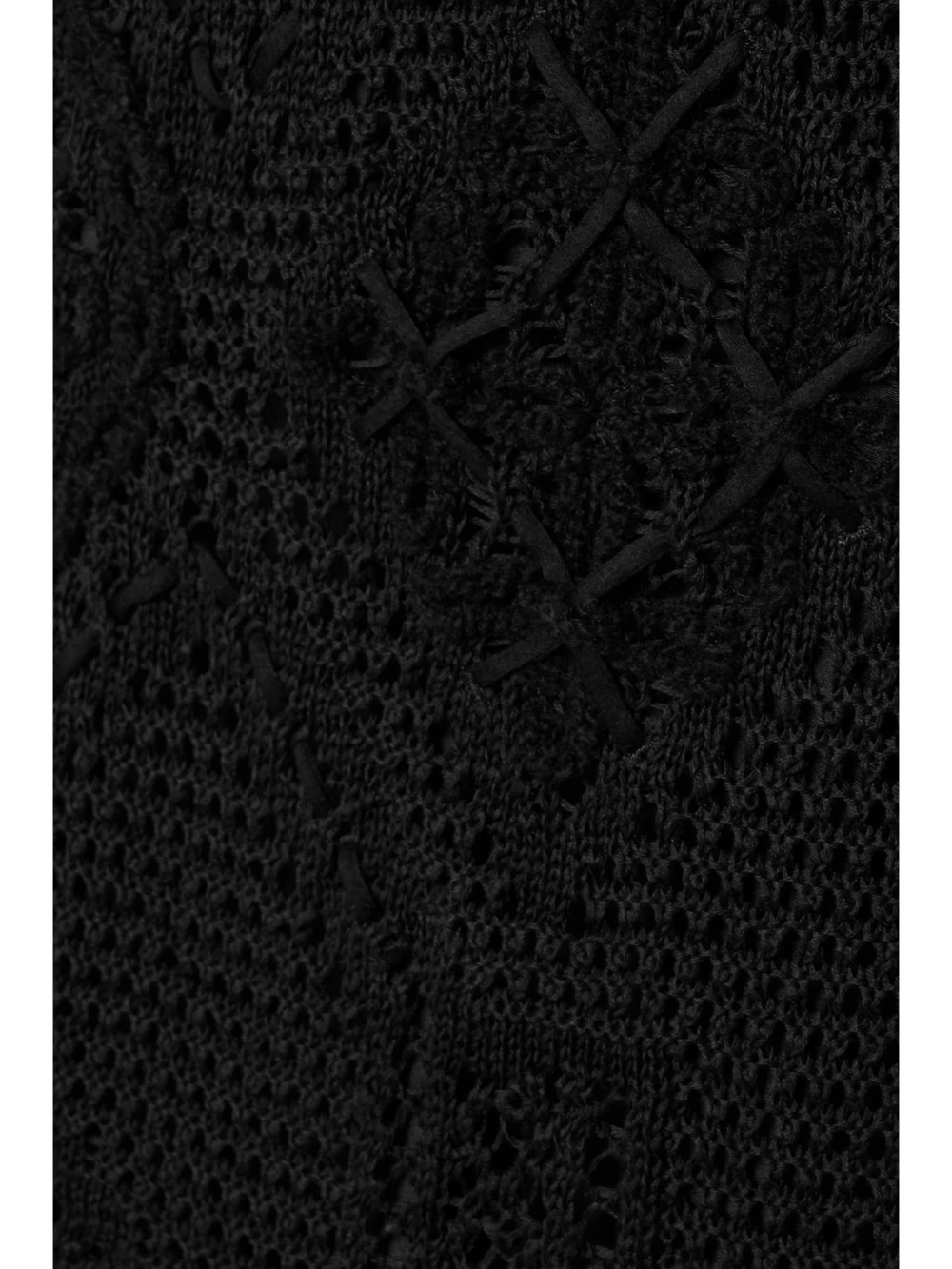 Close-up detail of the Lafayette 148 Crochet-knit Cotton Midi Dress