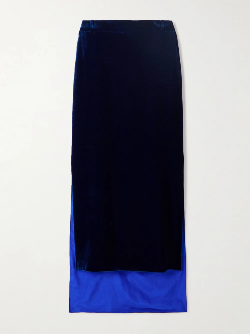 Lanvin Asymmetric Velvet Skirt in indigo
