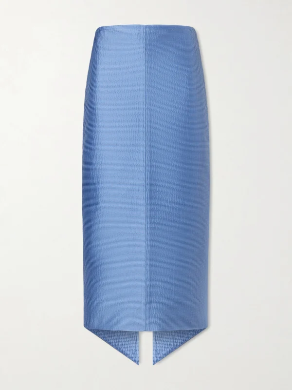 Lanvin Asymmetrical Satin-jacquard Midi Skirt