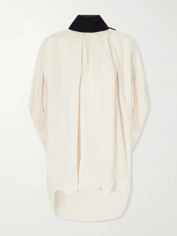 Lanvin Bow-detailed Crepe Halterneck Blouse