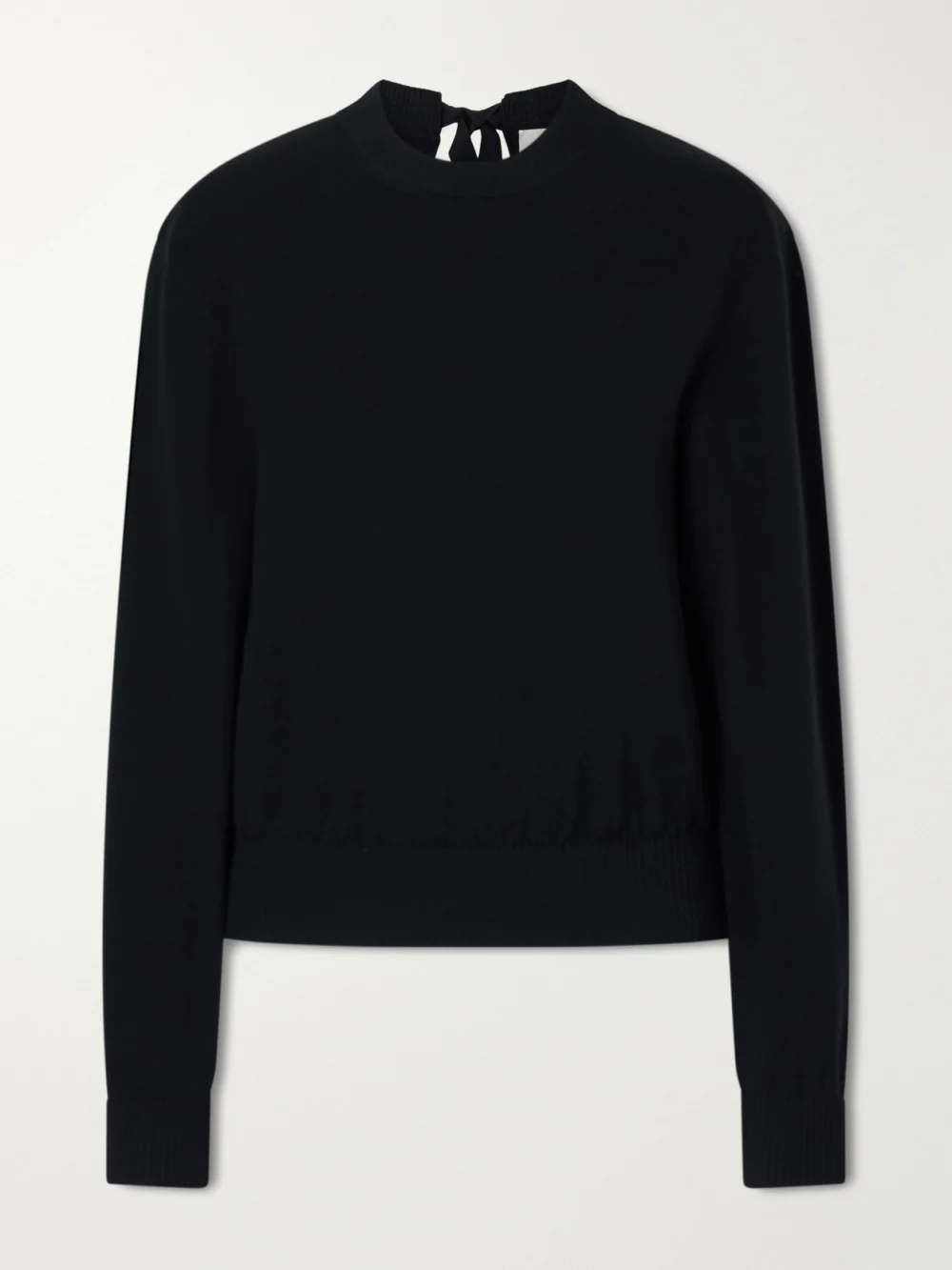 Lanvin Bow-detailed Wool-blend Cardigan in black