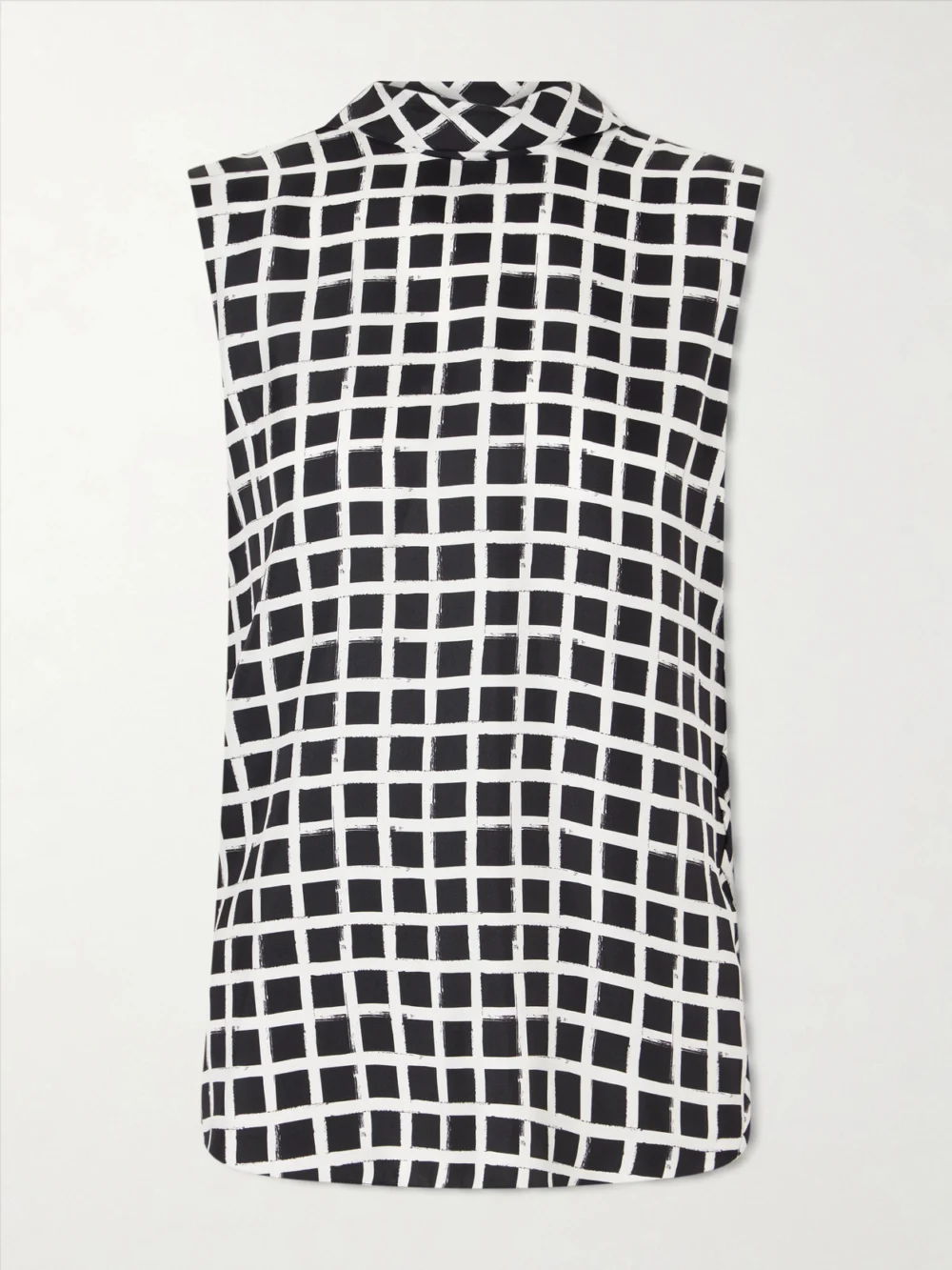 Lanvin Checked Silk Blouse in black