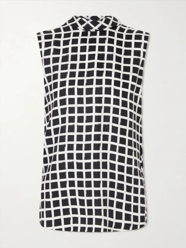 Lanvin Checked Silk Blouse