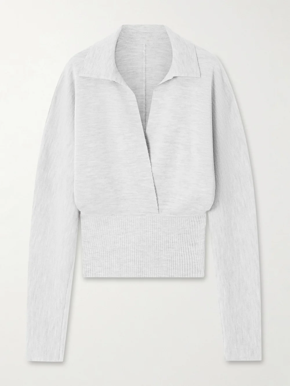 Lanvin Convertible Wool-blend Sweater in light gray