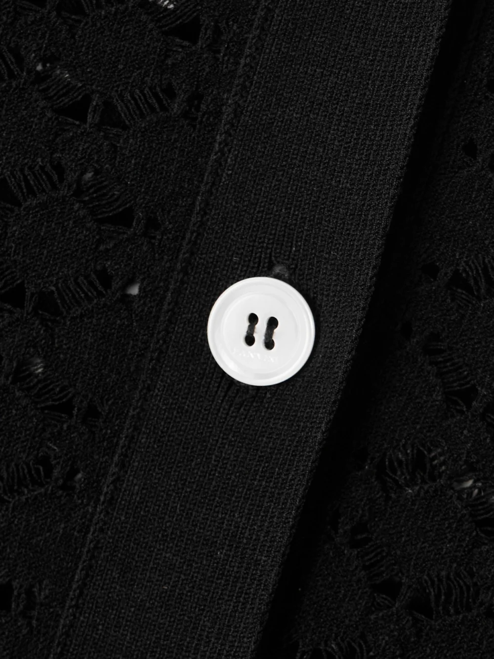 Close-up detail of the Lanvin Cropped Open-knit Cardigan