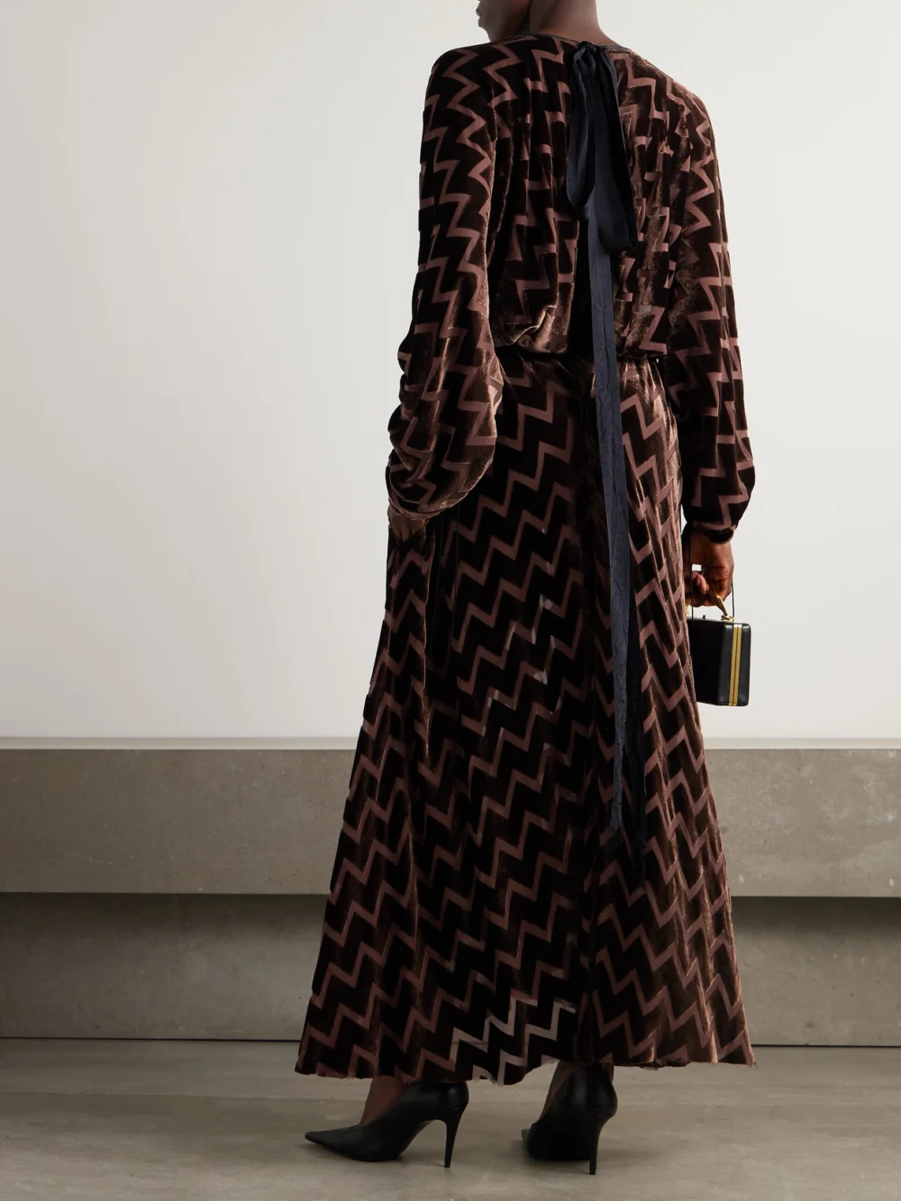 Back view of the Lanvin Devoré-velvet Maxi Dress