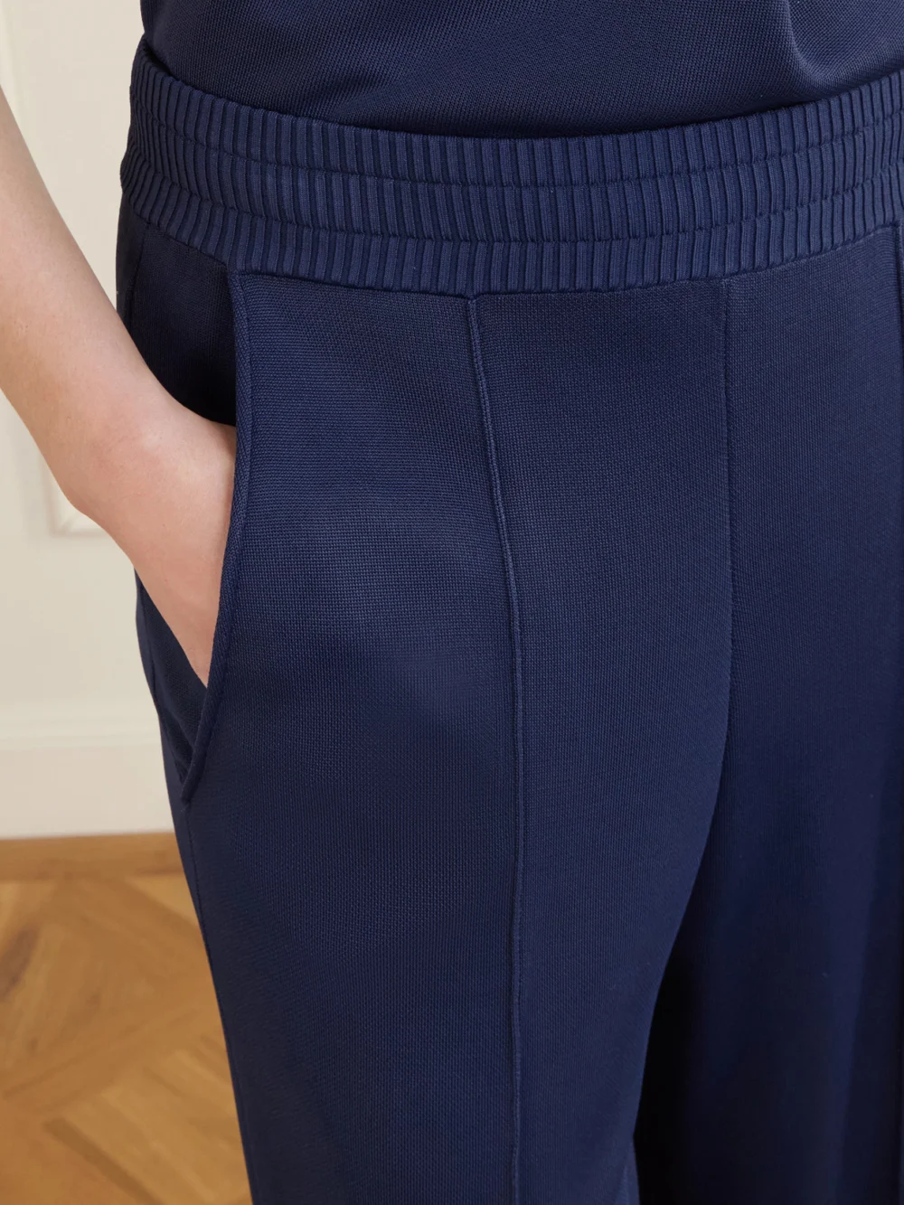 Close-up detail of the Lanvin Knitted Wide-leg Pants