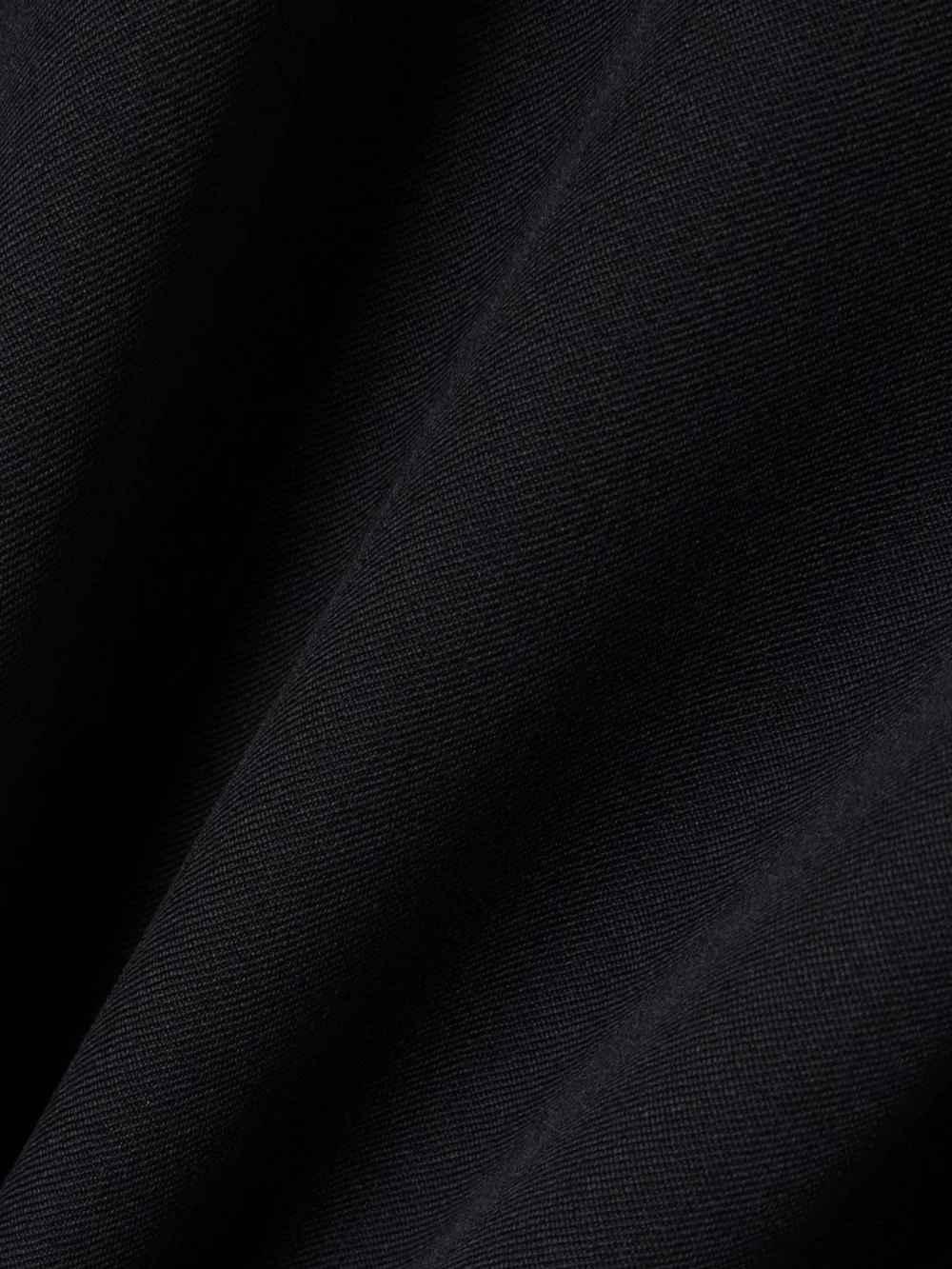 Close-up detail of the Lanvin Layered Wool-twill and Ruffled Silk-chiffon Slim-leg Pants