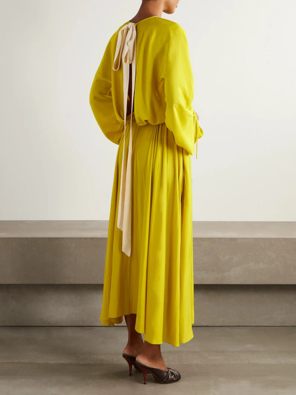 Back view of the Lanvin Open-back Woven Maxi Dress