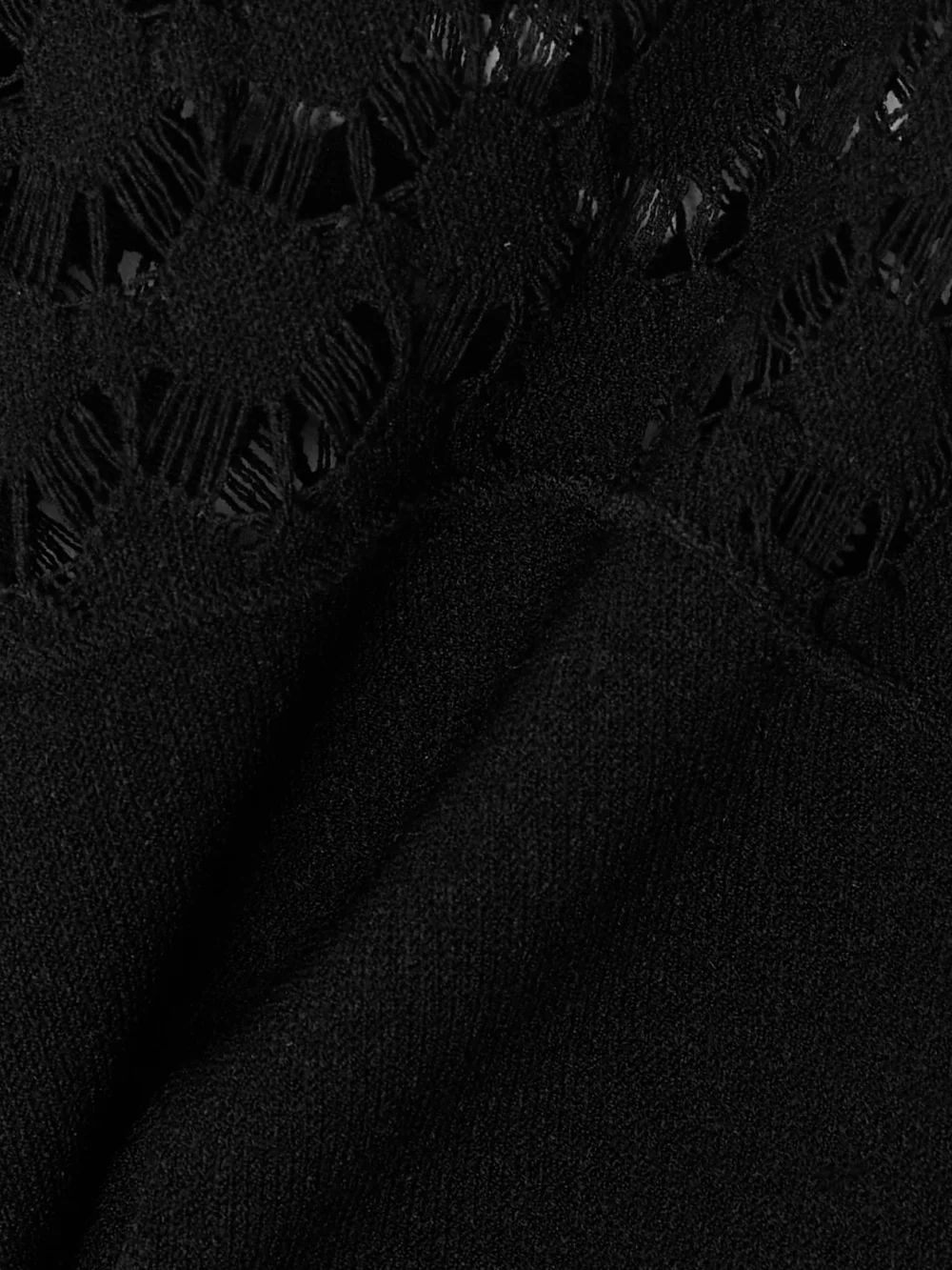 Close-up detail of the Lanvin Paneled Knitted Midi Dress