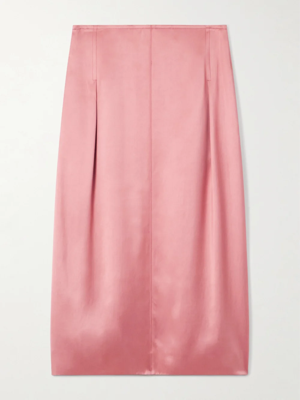 Lanvin Pleated Satin Midi Skirt in pink