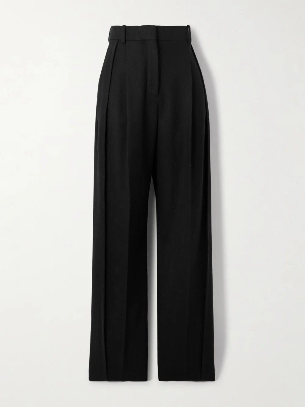 Lanvin Pleated Wool Tapered Pants in black