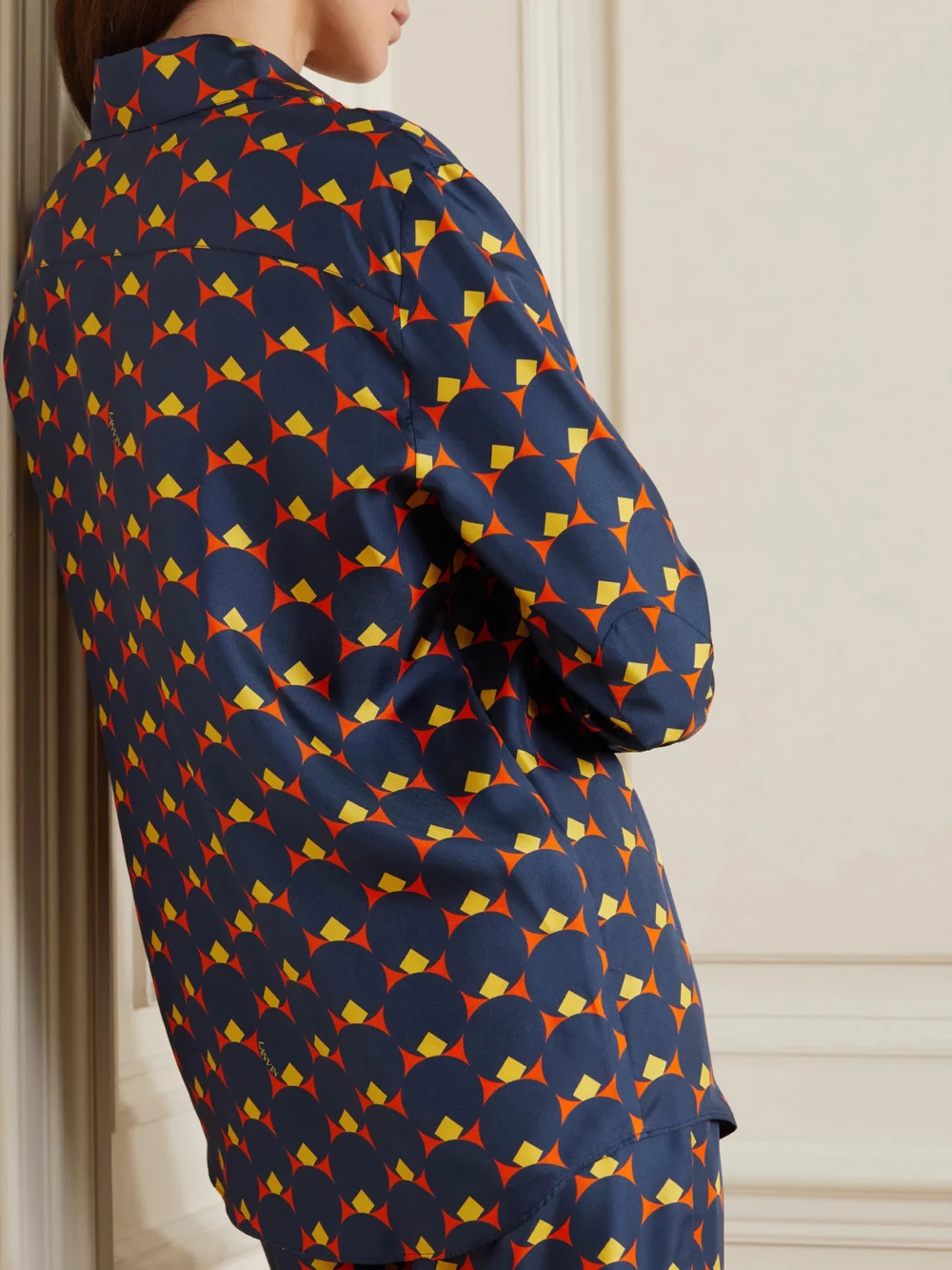 Back view of the Lanvin Printed Silk Blouse