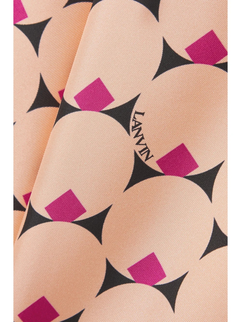 Close-up detail of the Lanvin Printed Silk-twill Wide-leg Pants