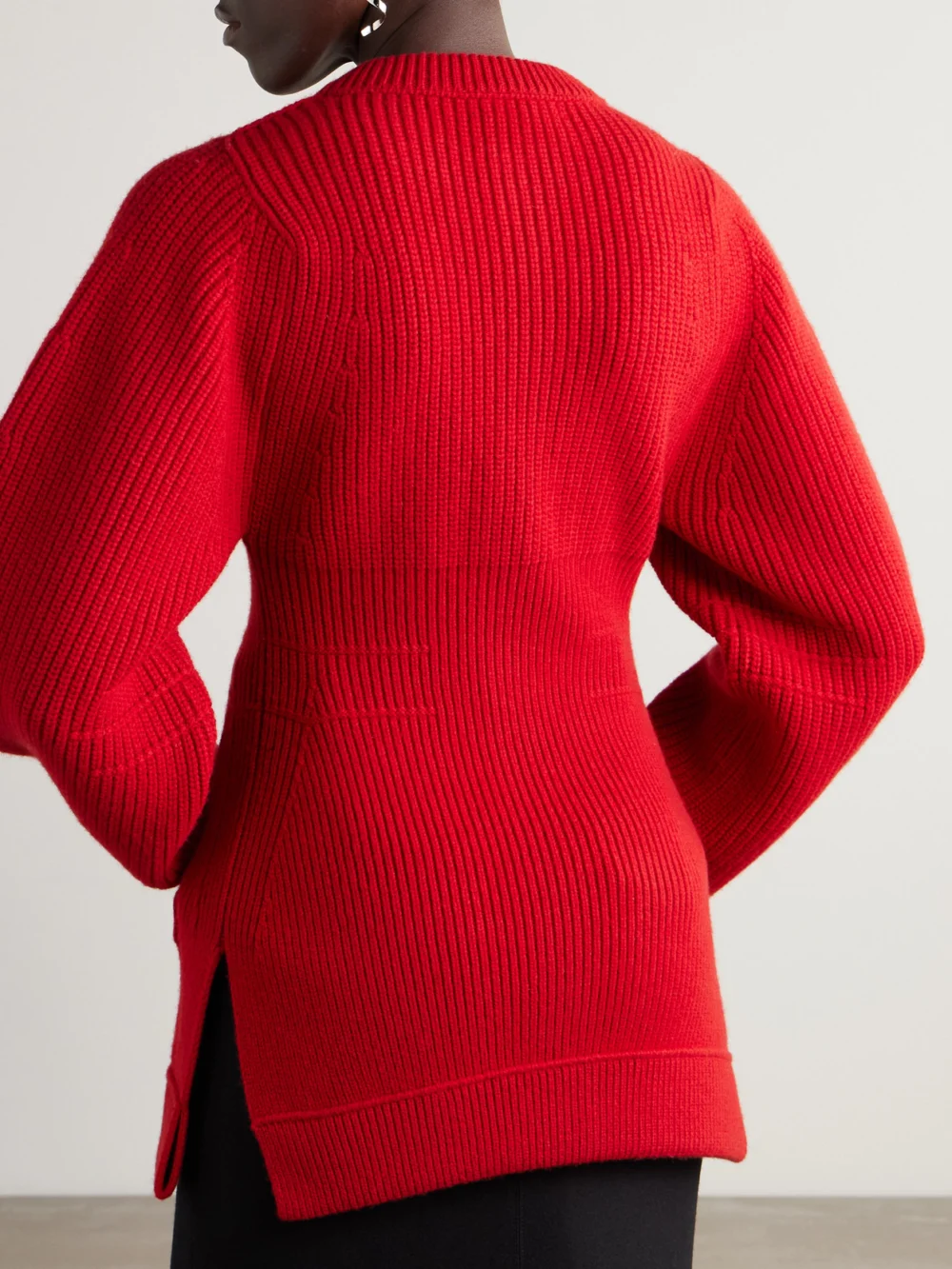 Back view of the Lanvin Ribbed Wool Cardigan