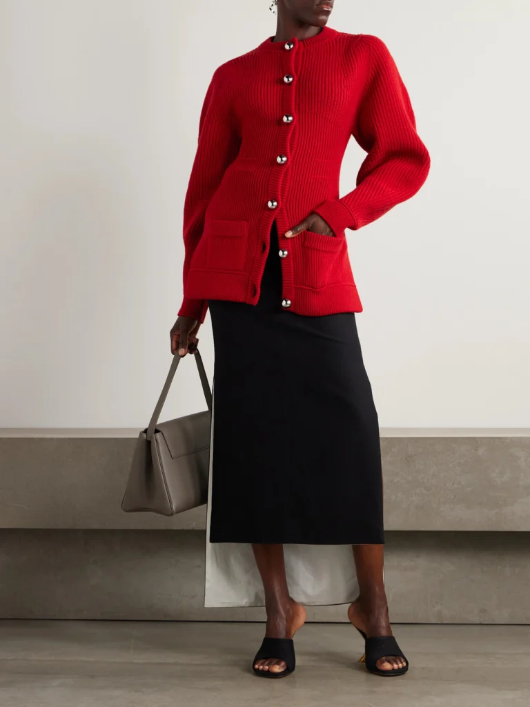 Lanvin Ribbed Wool Cardigan