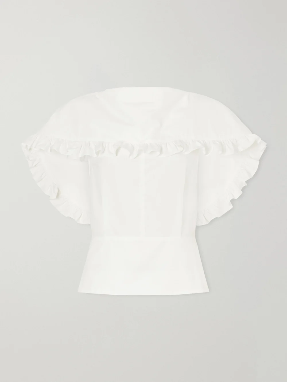 Lanvin Ruffled Cotton-poplin Blouse in white
