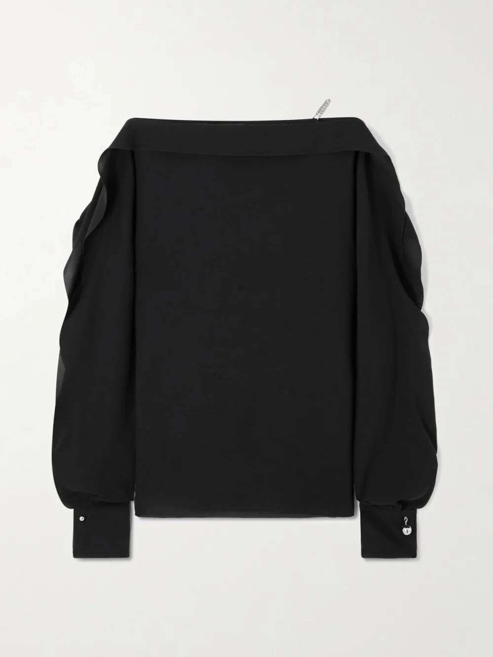 Lanvin Ruffled Silk-crepe Blouse in black