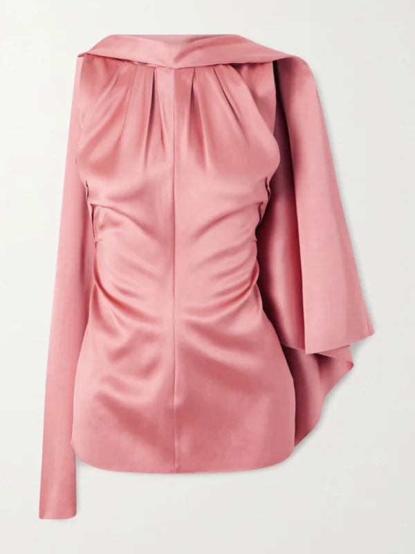 Lanvin Scarf-detailed Draped Satin Top