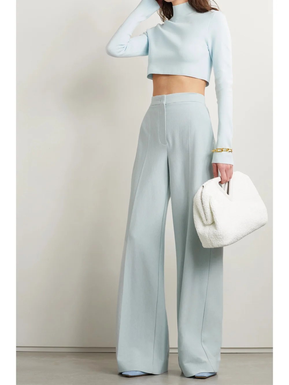 Lapointe Cropped Stretch-knit Top, worn by a model