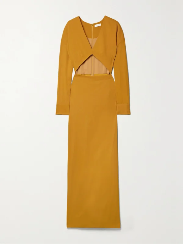 Lapointe Cutout Crepe Maxi Dress