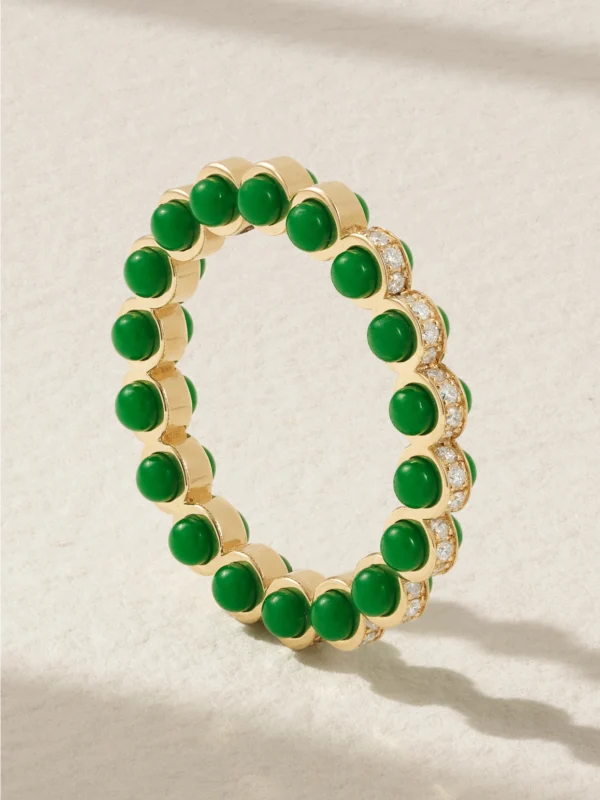 L'Atelier Nawbar Atoms 18-karat Gold Diamond and Enamel Ring