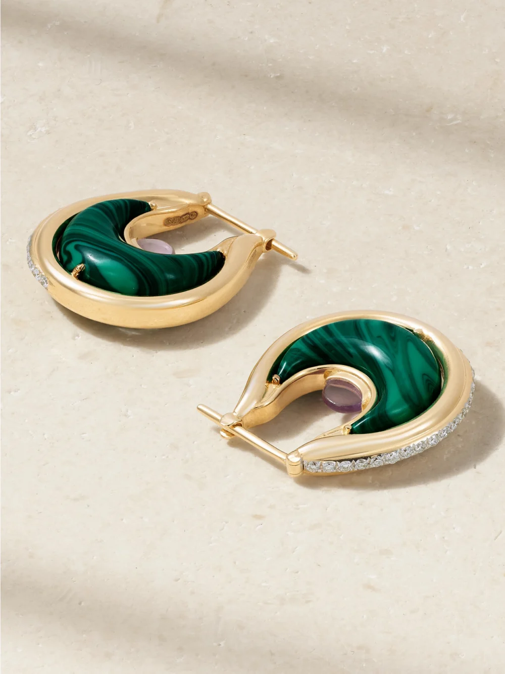 Back view of the L'Atelier Nawbar Diana Big 18-karat Gold Multi-stone Earrings